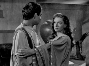 Cropped screenshot of Portia (Deborah Kerr) and Brutus (James Mason) from the film Julius Caesar