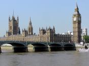 The Houses of Parliament are situated within the Palace of Westminster, in London.