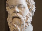 Portrait of Socrates. Marble, Roman artwork (1st century), perhaps a copy of a lost bronze statue made by Lysippos.