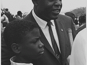 English: Jackie Robinson and his son David Being Interviewed at the 