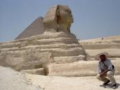 English: The Sphinx at Giza is one of Ancient Egypt's most famous works