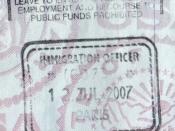 UK passport entry stamp from Paris for travel in the Channel Tunnel to London