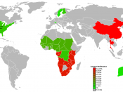 Lactose Intolerance by region of the world (African countries are only a rough guess).