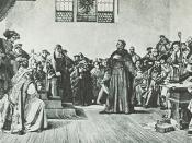 Luther Before the Diet of Worms, photogravure after the historicist painting by Anton von Werner (1843-1915) in the Staatsgalerie Stuttgart.
