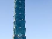 Taipei 101, the tallest building in Xinyi District and the second tallest building in the world.