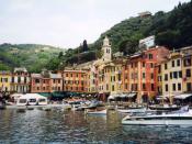 Portofino’s small harbour on the Italian Riviera