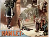 A circa 1884 poster for William Shakespeare's Hamlet, starring Thos. W. Keene.