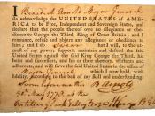 English: Benedict Arnold's Oath of Allegiance, 05/30/1778