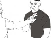 By pressing the opponent's wrist downwards, the hand is forced into extreme ulnar deviation.
