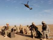 English: US and Iraqi Army Soldiers guard borders in Iraq
