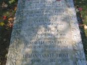 English: The stone covering Robert Frost's family grave in Bennington, Vermont, USA