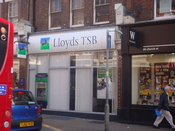 English: A Lloyds TSB bank branch in Enfield, London.