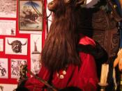 English: The sculpture of the Wiccan Horned God at the Museum of Witchcraft.