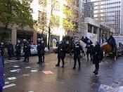 Seattle police on Union Street, during the protests.