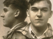 English: 1930 vintage mugshot of convicted murderer Gordon Northcott re. Wineville Chicken Murders Deutsch: Verbrecherfoto von Gordon Northcott bekannt auch als der Wineville Chicken Murderer