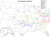 A map of all NCAA Division II basketball teams.