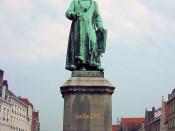 Jan Van Eyck Statue, Bruges, Belgium.