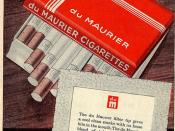 du Maurier Cigarettes. Advert early 1960s