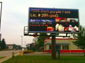 English: An image of an Amber Alert appearing on a billboard in Sheboygan, Wisconsin on July 5, 2010. Details about the event itself (which resulted in a successful return of the subject) have been blurred to protect the privacy of the subject of the aler