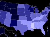 United States microbreweries, regional breweries, and brew pubs per capita by state. Brewery data from the state locator at http://www.brewersassociation.org/pages/directories/find-us-brewery. Population data from Wikipedia. National totals: 54 regional c