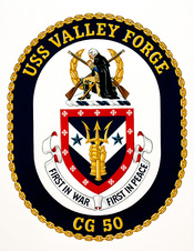 Approved insignia for: Guided missile cruiser USS VALLEY FORGE (CG 50).