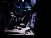 English: ARABIAN SEA (June 22, 2009) Fire Controlman 3rd Class Jerica Henry monitors a NATO Sea Sparrow Missile System supervisor console aboard the aircraft carrier USS Dwight D. Eisenhower (CVN 69). The Eisenhower Carrier Strike Group is deployed to the