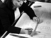 Drafter at work : Drafters pay careful attention to detail in their technical drawings.