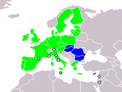 green - EU agency host state; blue - the rest of the EU states