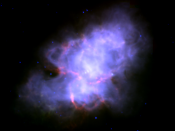 The Crab Nebula seen in infrared by the Spitzer Space Telescope.