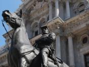 English: General George B. McClellan in front of Philadelphia City hall.