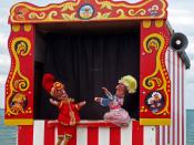 A traditional Punch and Judy booth.