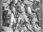An Etching of Samson, from an 1882 German Bible