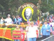 English: Honoring H.B. Reese (Inventor of Reese's Peanut Butter Cups) during the Community of Hershey's Centennial Celebration in 2003.