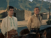 English: Manuel Rojas and Randolph Scott in Buchanan Rides Alone (1958)