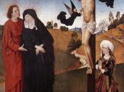 Master of the Life of the Virgin - Christ on the Cross with Mary, John and Mary Magdalene - WGA14591