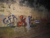 Ed Koch for Mayor graffiti, Colinton rail tunnel
