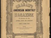 English: A scan of the cover of the April, 1846 issue of Graham's Magazine, published in Philadelphia by George R. Graham, containing the essay 