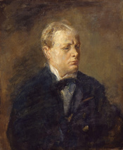 Sir Winston Leonard Spencer Churchill, by Ambrose McEvoy (died 1927). See source website for additional information. This set of images was gathered by User:Dcoetzee from the National Portrait Gallery, London website using a special tool. All images in th