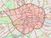 Until 18 February 2007 the congestion charge applied to drivers within the highlighted area.
