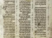 The Aleppo Codex is a medieval manuscript of the Hebrew Bible (Tanakh), associated with Rabbi Aaron Ben Asher. The Masoretic scholars wrote it in the early 10th century, probably in Tiberias, Israel. It is in book form and contains the vowel points and gr