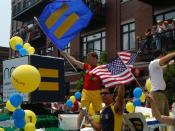 English: Chicago Pride Parade with Flags of the Human Rights Campaign