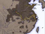 English: Qin Shi Huang tours Русский: Карта предпринятых Цинь Шихуанди инспекционных поездок по Китаю.