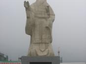 Marble statue of Emperor Cin Shihhuang, the first emperor of China, near the terracotta army of Xi'an, which was originally built to accompany his tomb.
