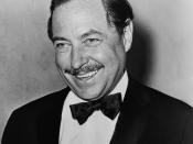 English: Tennessee Williams, American playwright; cropped from photo of Williams with cake for 20th anniversary of 