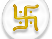 Symbol of Jainism, white and golden version.