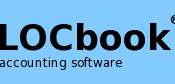 English: LOCbook accounting software logo