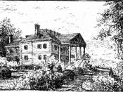 English: Drawing of mansion occupied by Eliza Jumel, originally built by Roger Morris in 1758.