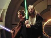 Jedi Master Qui-Gon Jinn (right) and Padawan Obi-Wan Kenobi, as portrayed by Liam Neeson and Ewan McGregor in Star Wars Episode I: The Phantom Menace