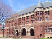 Photograph of front facade, Austin Hall, Harvard Law School, Harvard University, Cambridge, Massachusetts, USA.