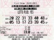 29/1/2013 Lottery ticket
